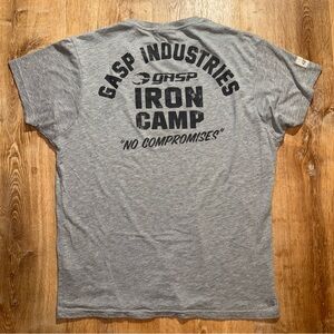 Gasp T-Shirt Industries Iron Camp No Compromises Graphic Tee Men Sz L Slim Fit